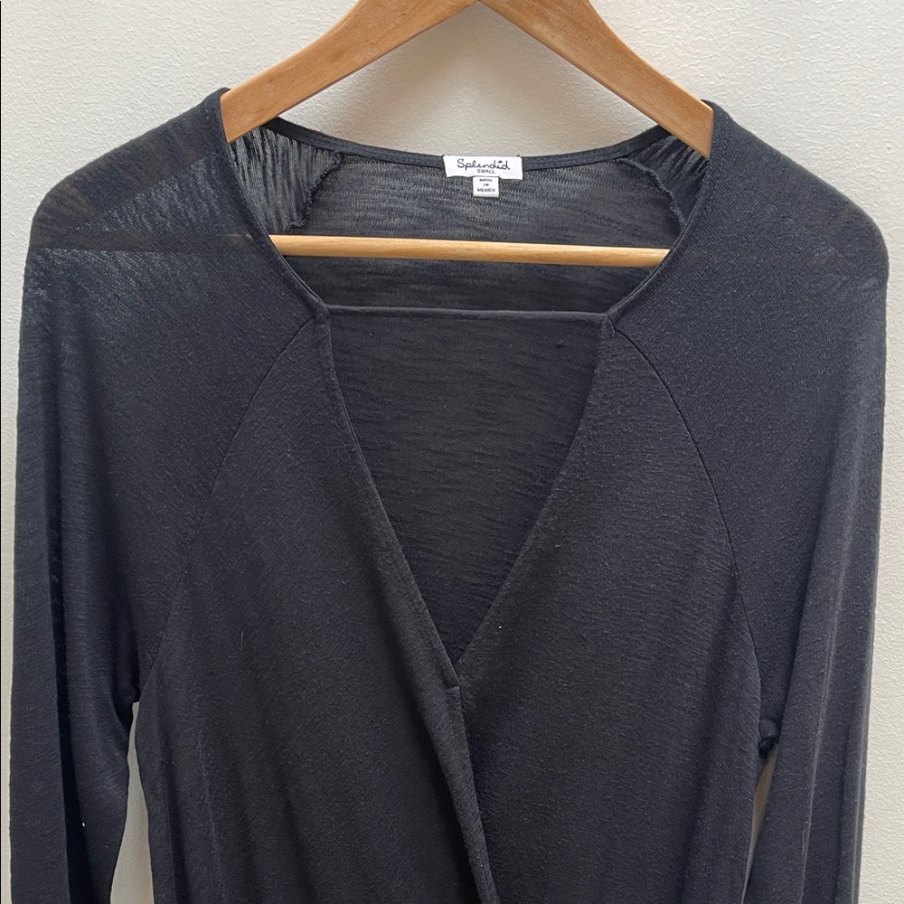 Splendid black wrap top. Size S